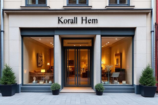 Exteriörbild av Korall Hems showroom på Bränningegatan i Stockholm.