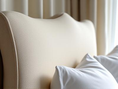 Sänggavel med mjukt, vågigt formspråk